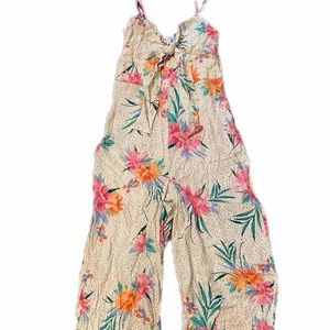 Gianni Bini White Floral Jumpsuit (Size: M)